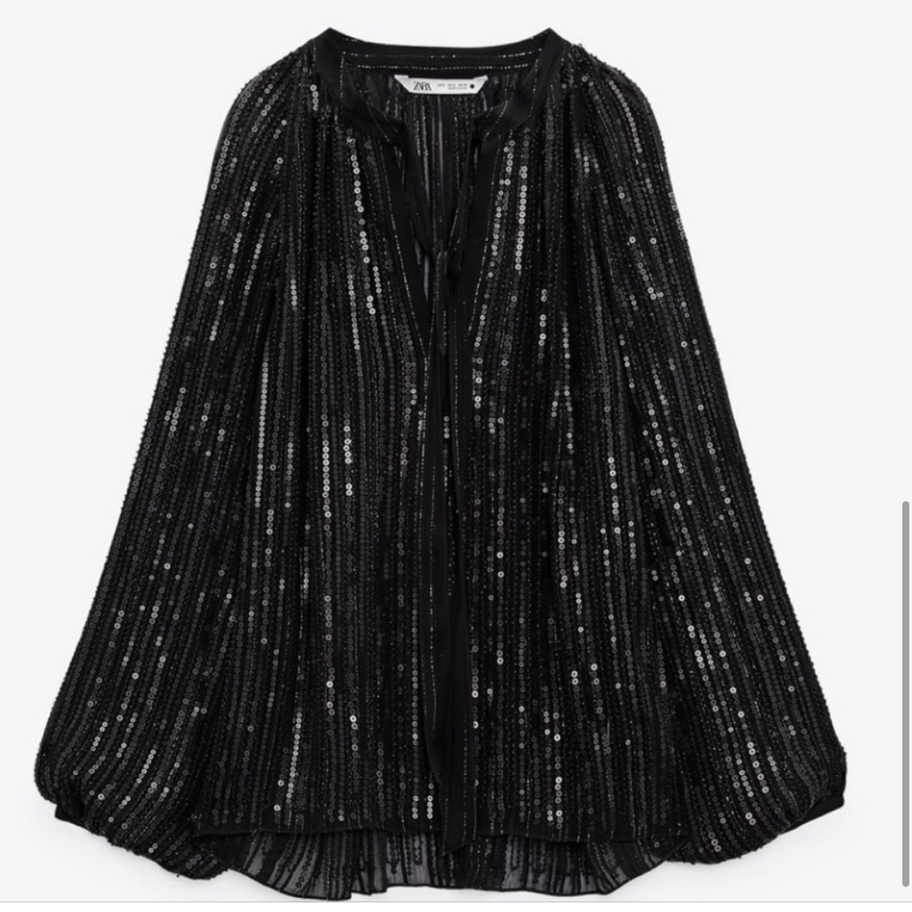 NWOT - Zara voluminous sequin blouse - size small